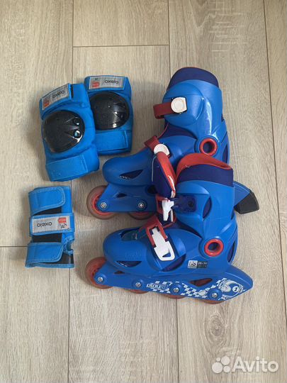 Ролики детские раздвижные и защита oxelo