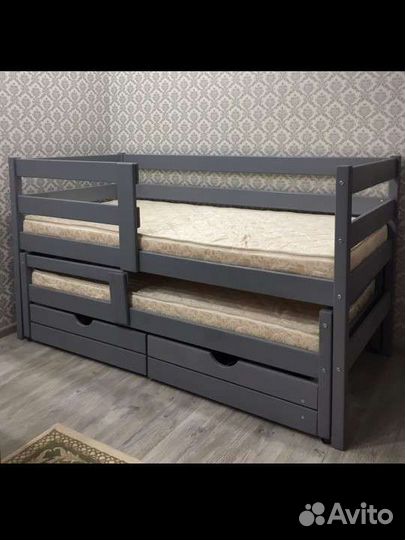 Детская двухъярусная кровать выдвижная