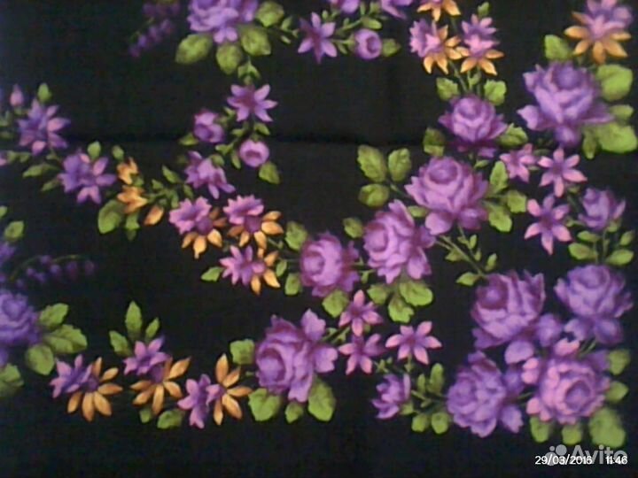 Платок Павло-Посадский новый чисто-шерстяной 89X89