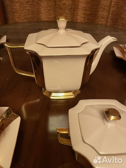 Чайный сервиз из розового фарфора Чехия