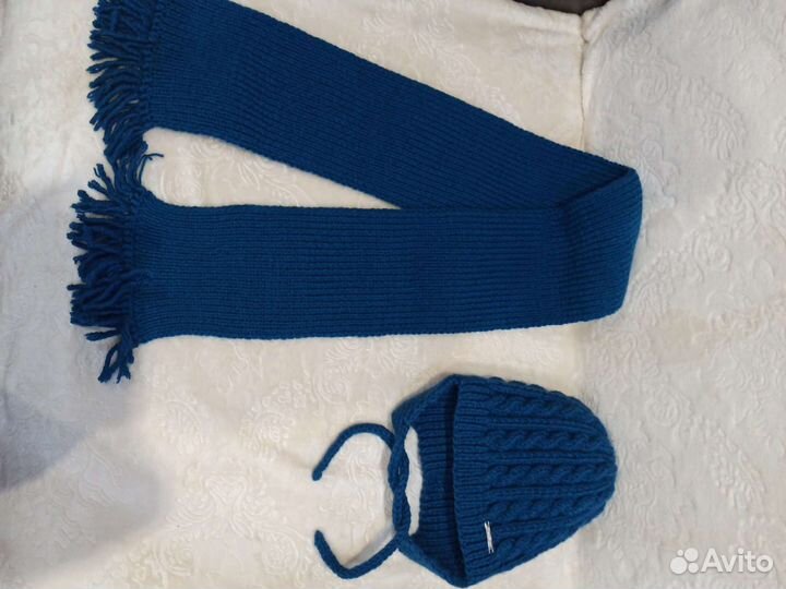 Зимняя шапка 110 116 и шарф 5 лет детская