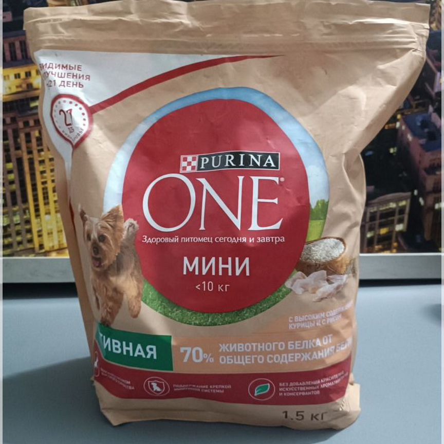 Сухой корм для собак Purina ONE Мини, 1,5 кг