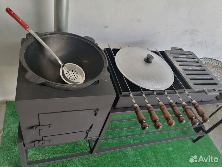 Мангал с печью под казан 