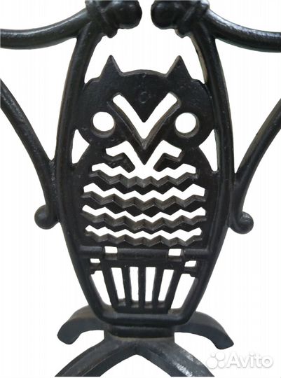 Подсвечник на три свечи Сова, чугун, Куса