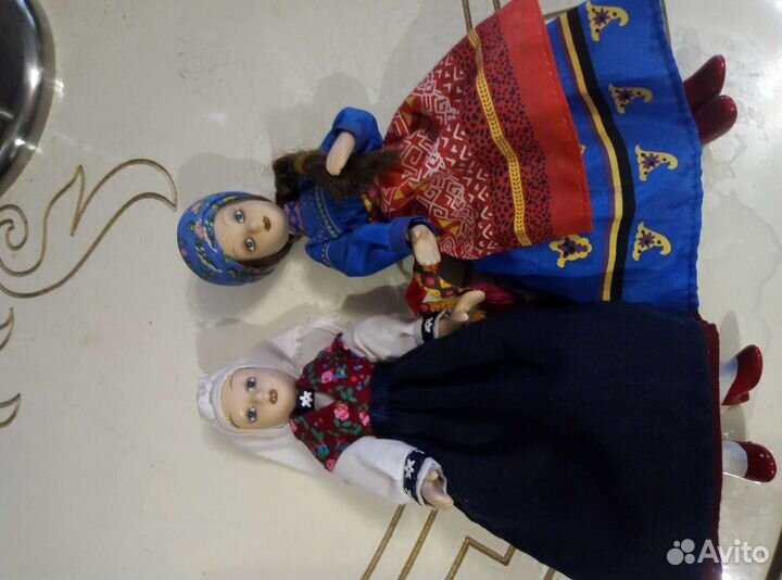 Куклы фарфоровые 2шт коллекционные на шарнирах