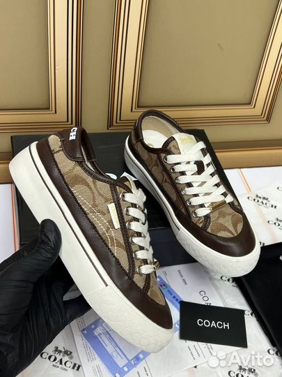 Кроссовки кеды Coach натуральные