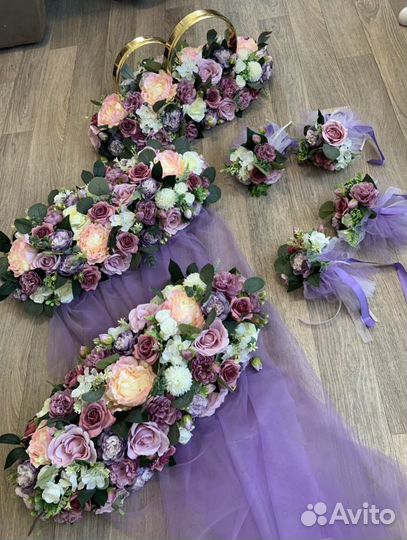 Кольца аренда, свадебные украшения на машины