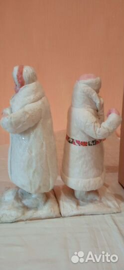 Дед Мороз в Коробке и Снегурочка 1966 год ватные