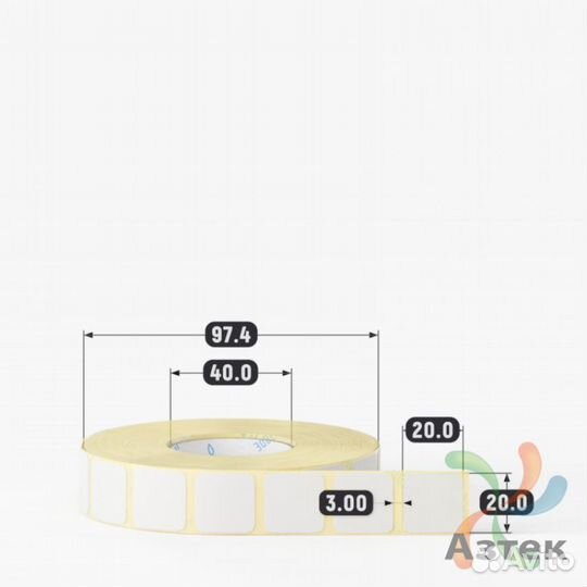 Этикетка 20х20 2000шт IQ code Termo TOP