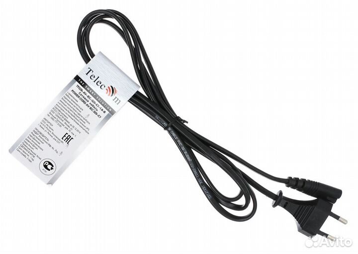 Кабель питания 2pin, 1.8м, Telecom