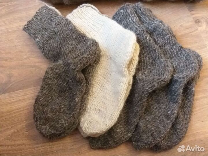 Носки шерстяные из шерсти ручной работы