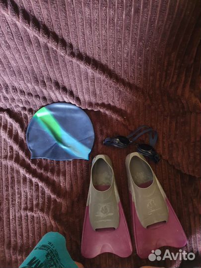 Ласты,шапка для бассейна и очки