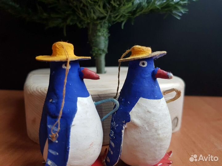 Елочная игрушка Пингвин СССР с тростью