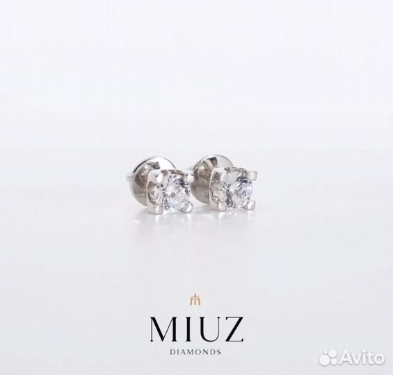 Золотые серьги пусеты Miuz diamond