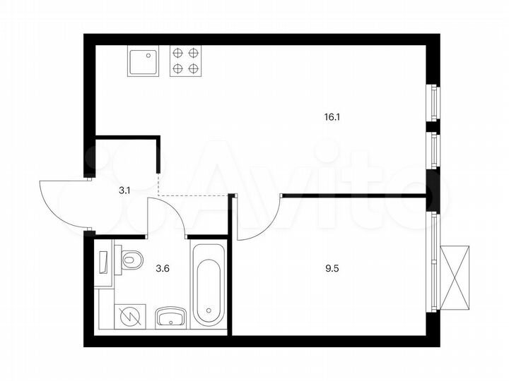 1-к. квартира, 32,3 м², 27/33 эт.