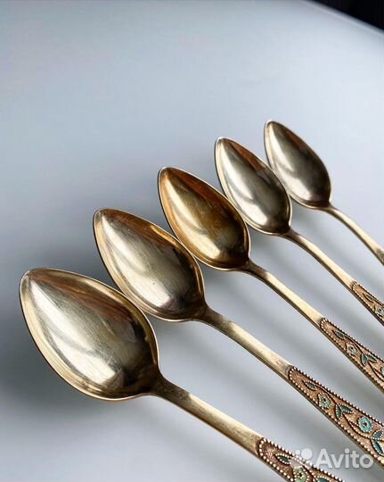 Чайные ложки, серебро 875 пробы