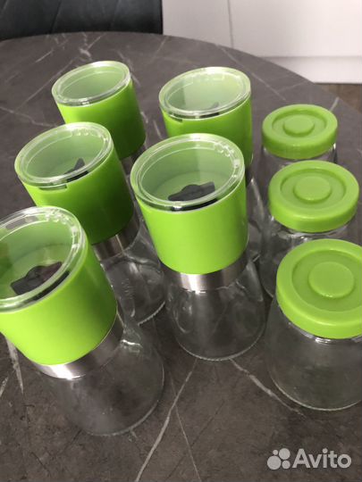 Набор банок для специй стекло