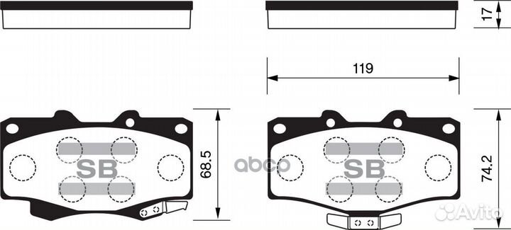 SP1222 колодки дисковые передние Toyota Land C