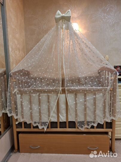 Бортики и балдахин в детскую кроватку