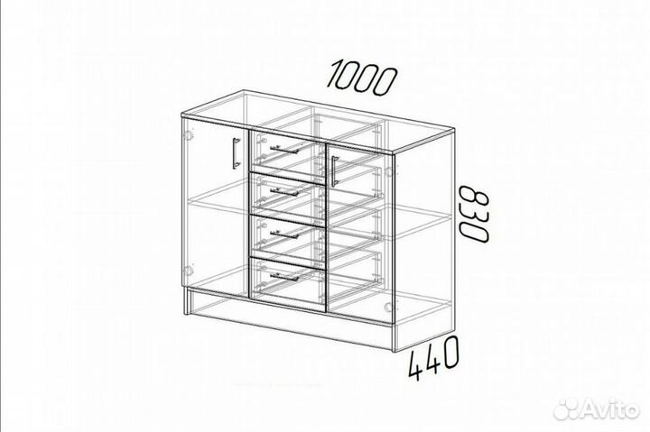 Комод 1000-2Д новый