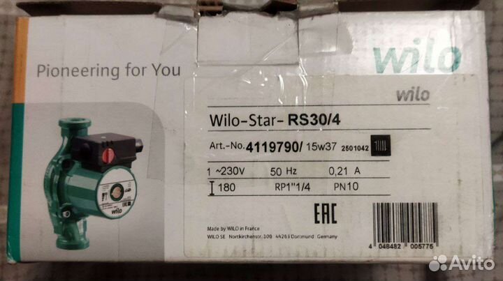 Насос Wilo Star RS 30/4