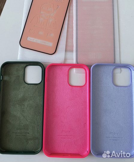 Силиконовые чехлы на iPhone 12/12pro + стекло