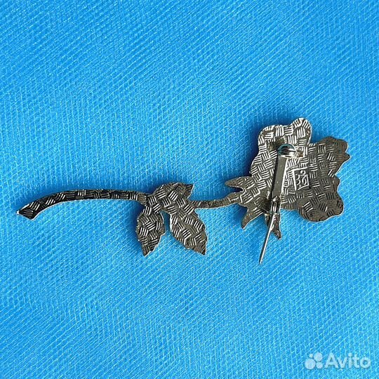 Винтажная брошь роза Fish эмаль. Англия 1980-е г