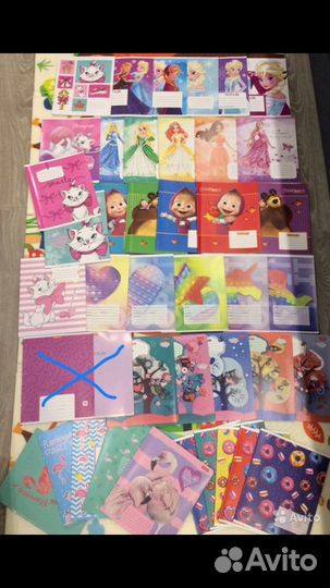 Тетради, канцтовары, накладки на стол, плакаты