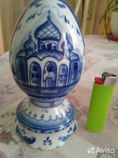 Большое пасхальное яйцо. Гжель