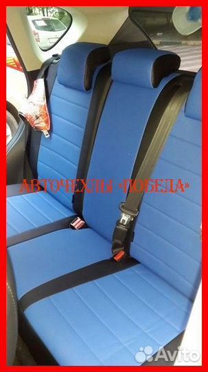 Чехлы Mazda CX-5 1 из экокожи чёрно-синие Классика