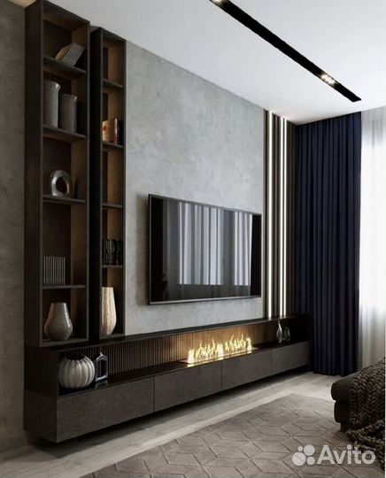 Тв зона со шкафами на заказ