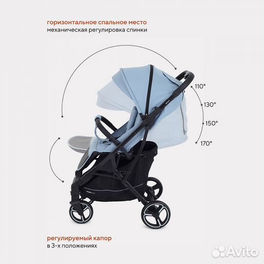 Коляска детская Mowbaby SMART MB101, Blue