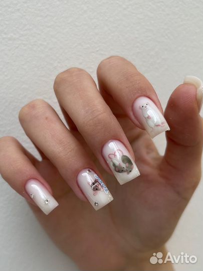 Маникюр гель-лак, наращивание ногтей