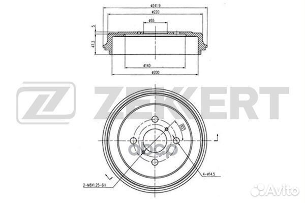 Барабан торм. зад. Geely MK 06- bs-6134 Zekkert