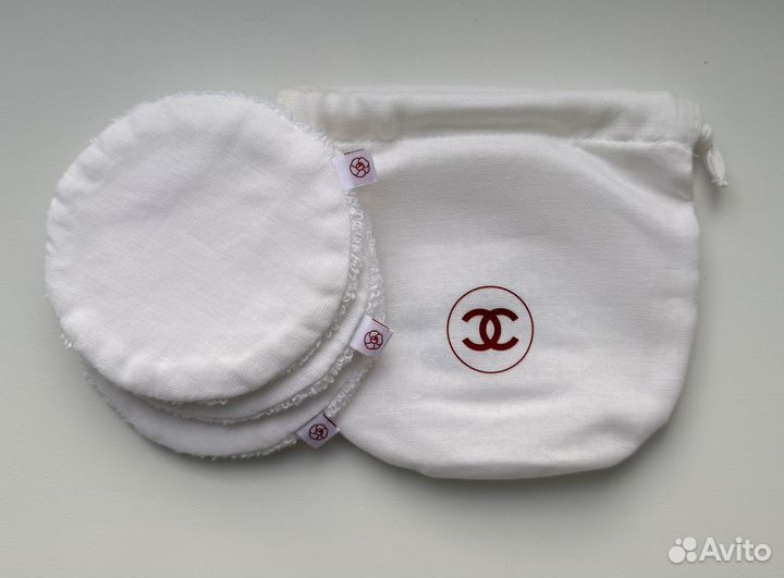 Chanel многоразовый спонж хлопок набор 3 шт