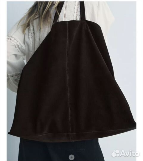 Zara сумка женская натуральная замша