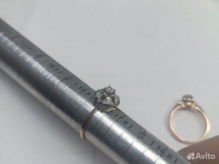 Серьги кольца 585 с бриллиантами