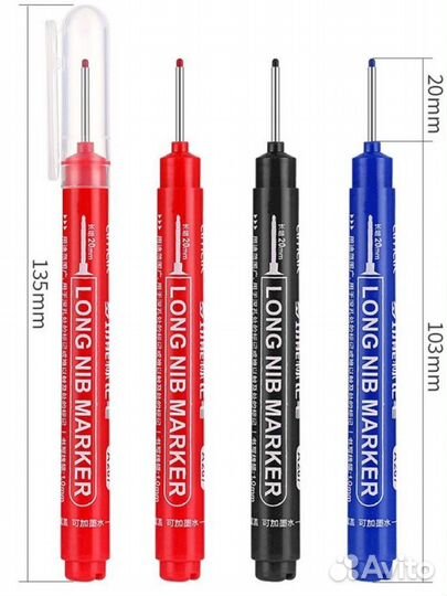 Строительный маркер с длинным наконечником 20 мм