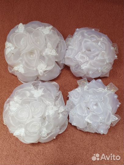 Банты для волос белые