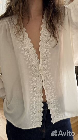 Блузка mango с шитьем