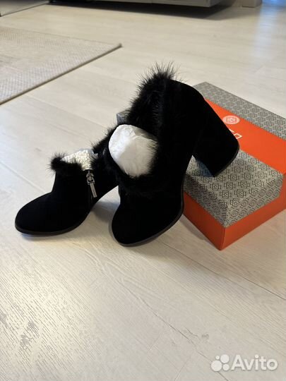 Ботинки Ботильоны Calipso норка кожа замша 38