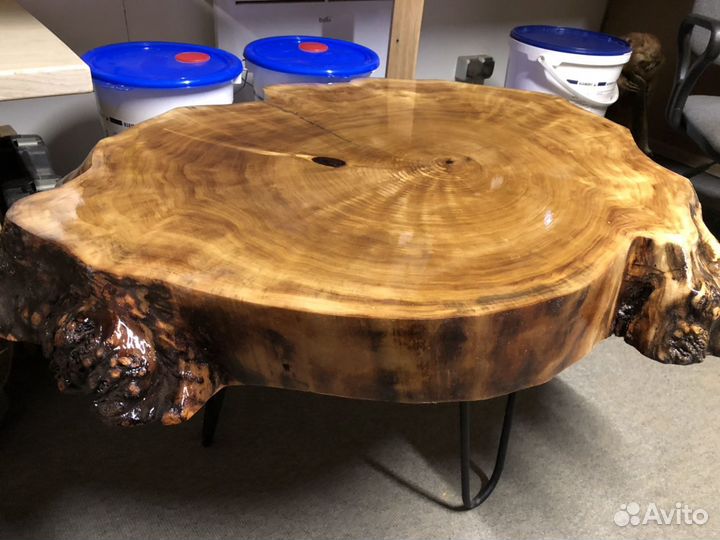 Изготовление столов из слэбов дерева