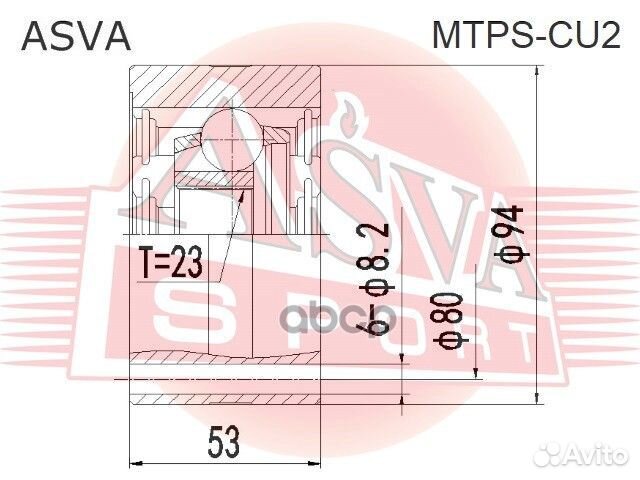 Mtps-CU2 asva шрус карданного вала 23X79.8 mtps