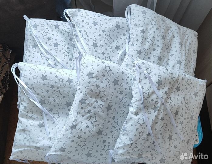 Бортики подушки 12шт + Болдахин на кроватку