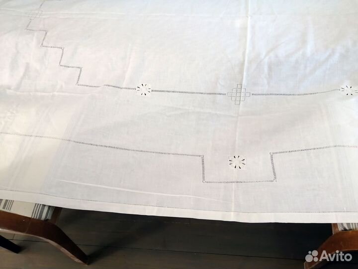 Скатерть старинная льняная