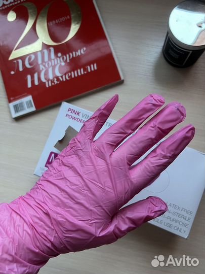 Перчатки нитрил черные розовые хорошее качество