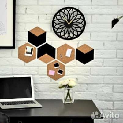 Набор пробковых панелей для заметок 6 шт самоклеющ