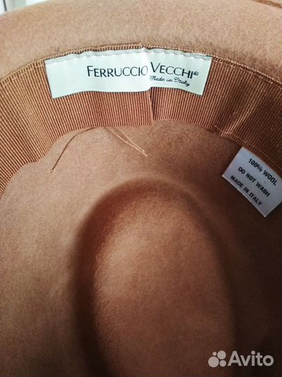 Шляпа федора бежевая новая