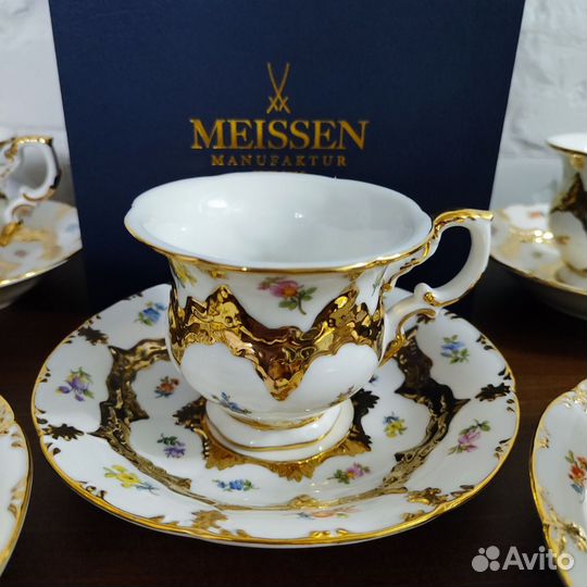 Meissen чайная пара форма В белая