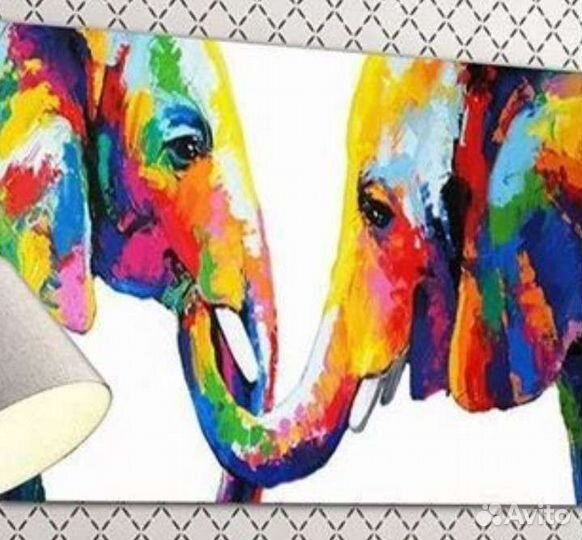 Картина Влюбленные Слоны